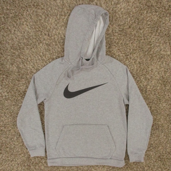 Nike Other - Nike Hoodie Men's Small Heather Gray Black Big Swoosh Training Athletic Pullover